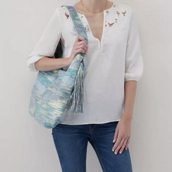 HOBO INTERNATIONAL GARDNER shoulder bag CRACKED GLASS   NWT - Picture 3 of 4